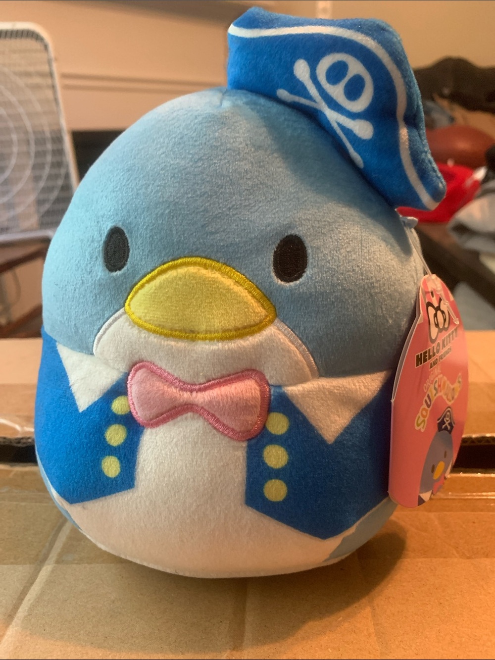 Squishmallows- 5 inch Tuxedosam Sanrio Blue Pirate Penguin with Pink Bow